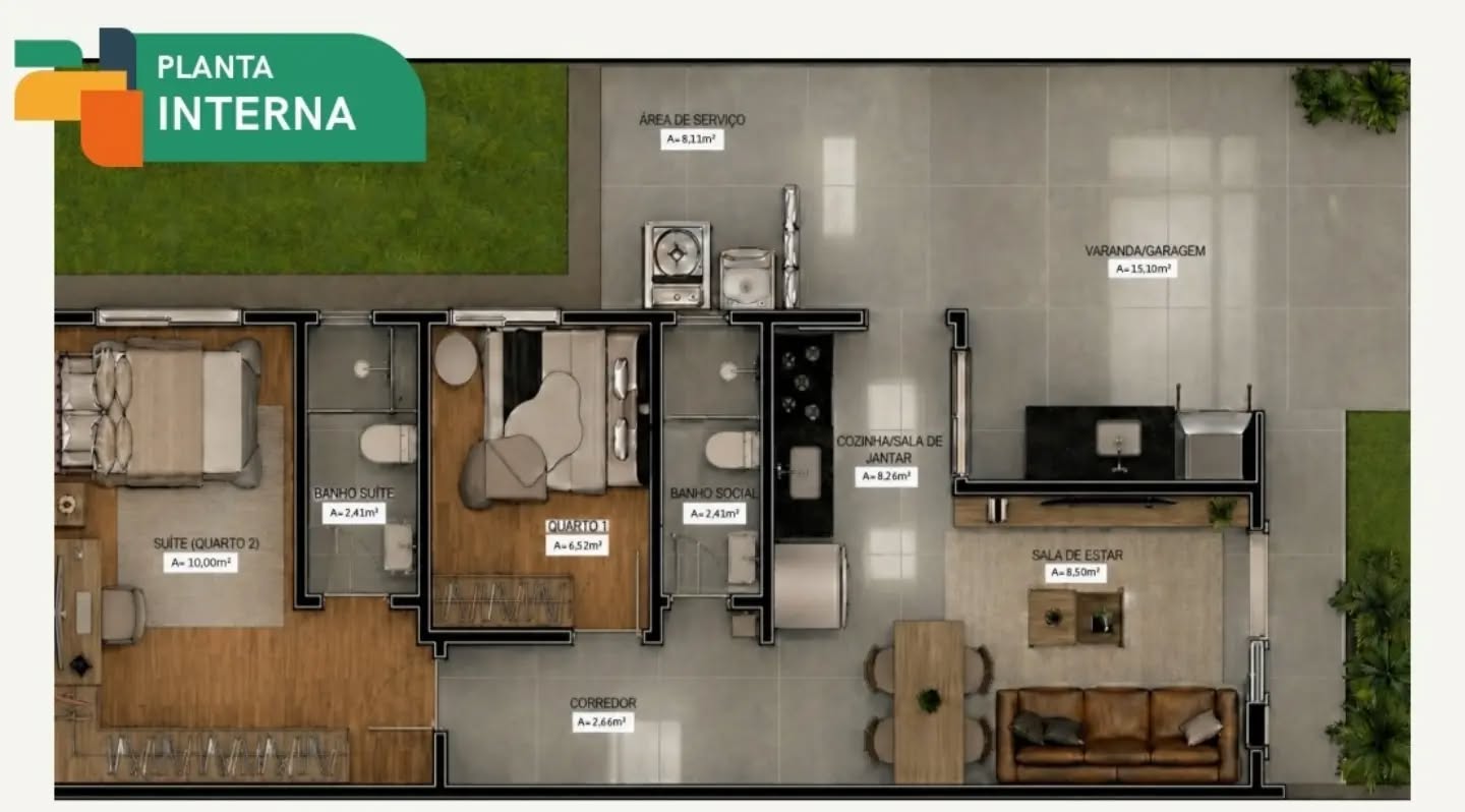 Casa, 2 quartos, 70 m² - Foto 2
